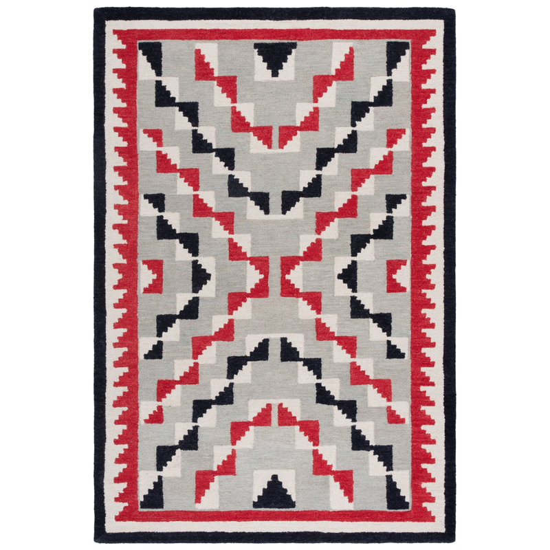 Kenya Hand Tufted Wool Abstract Indoor Rug, Rectangle 6' x 9'