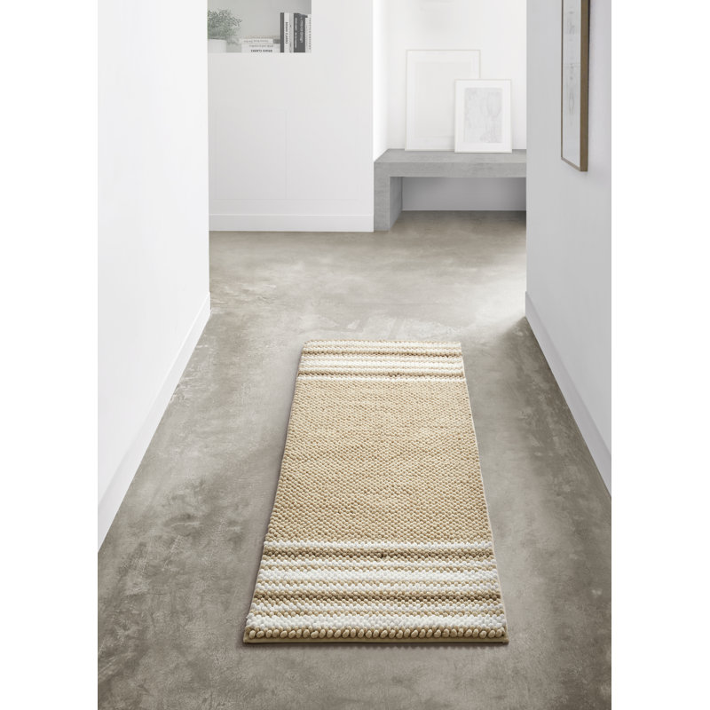 Chemin de table en chenille et nouilles Aiden Jacquard, 24 po x 60 po, Taupe