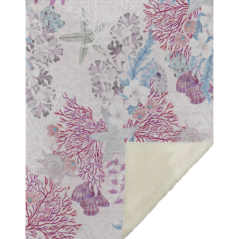 Jeté en sherpa One Pixie Street rose 50 "x 70", rose, Rose; violet; denim; gris; ivoire; bleu sarcelle