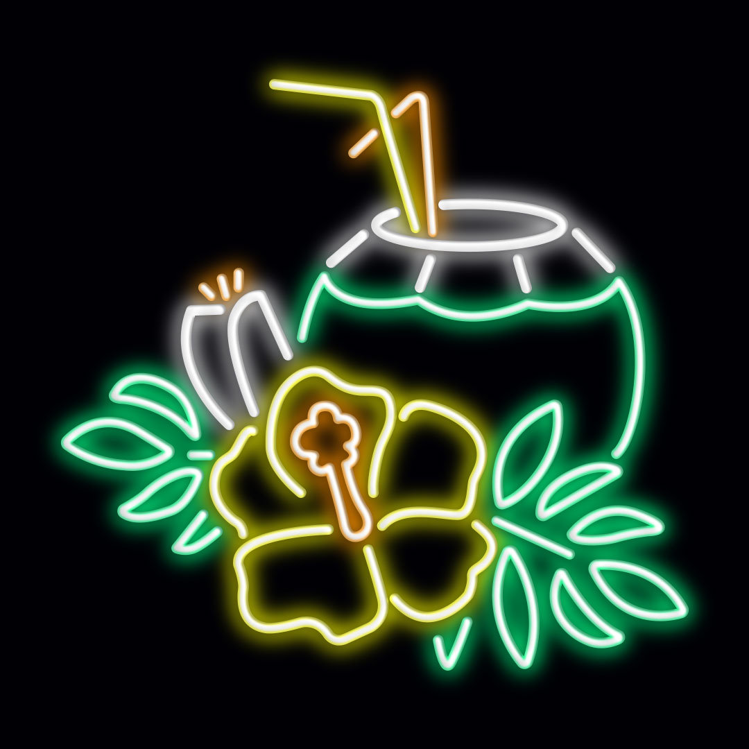 Coconut 60cm LED Beer and Liquor Neon Sign