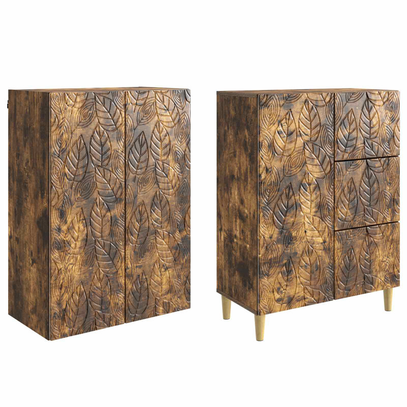 3 -Door 3 Storage Cabinet, Smoked Oak