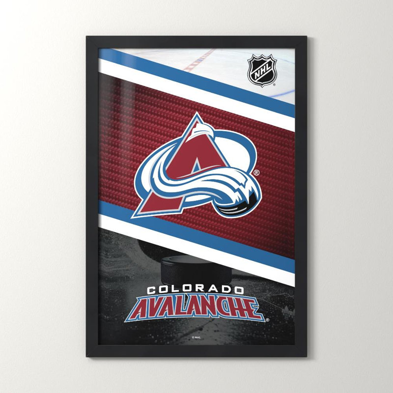Art mural Colorado Avalanche NHL, H 48 po x l 32 po, Acrylique encadré, Noir