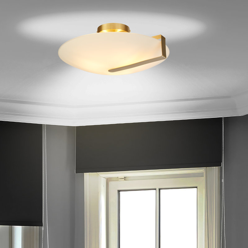 Aijah Glass Flush Mount, Gold