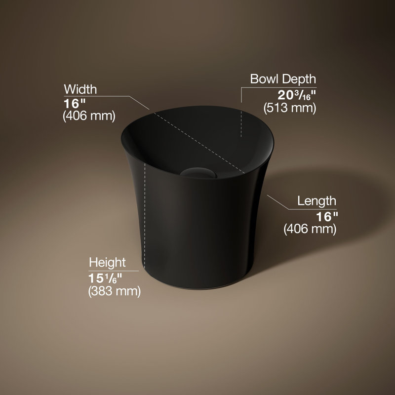 Veil® Lavatory No Overflow, Black Black™