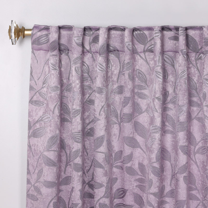 Wisteria Polyester Blackout Back Tab Curtains, 52" x 63" Set of 2