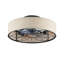 Ventilateur de plafond de 20 po en tissu de style campagnard sans pales avec télécommande pour salon, chambre à coucher, cuisine - ampoules non incluses