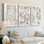 Sépia Besler Botanicals 9 - Toile tendue sur mesure - 3 pièces