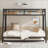 Twin over Full Metal Bunk Bed with Twin Trundle, Sturdy Steel Frame, Black – Ideal for Guest/Second Bedrooms