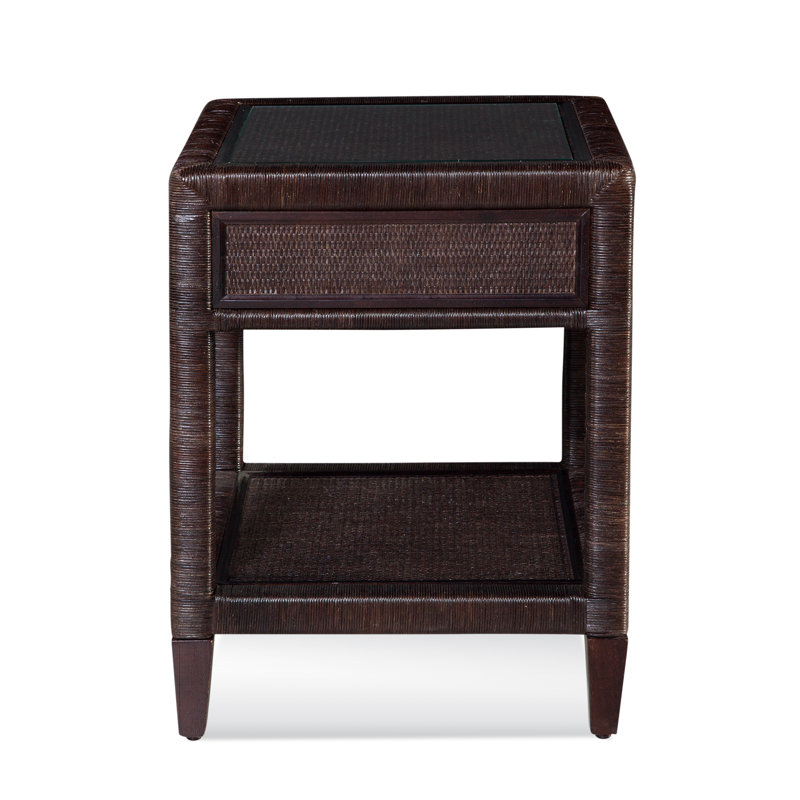 Sabal Bay 1 - Drawer Wicker Nightstand, Java, Satin Brass