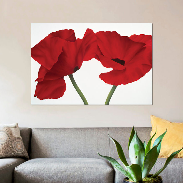 «Poppy Red», impression sur toile, H 8 po x l 12 po x p 0,75 po, Toile tendue, Pas de tapis