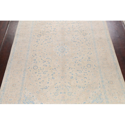 Tapis unique en laine noué à la main beige des années 1960
