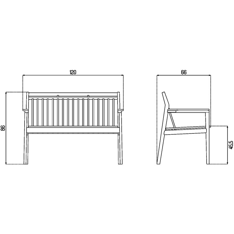 Sammen Outdoor Teak Bench