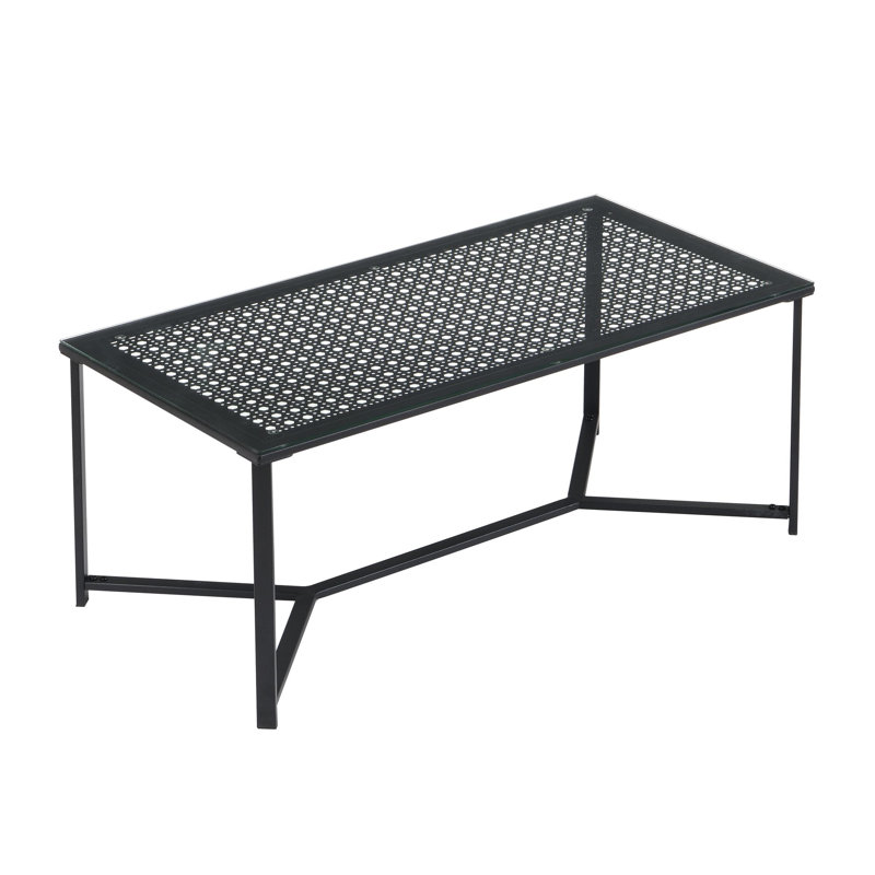 100cm Glass Top Console Table, Black