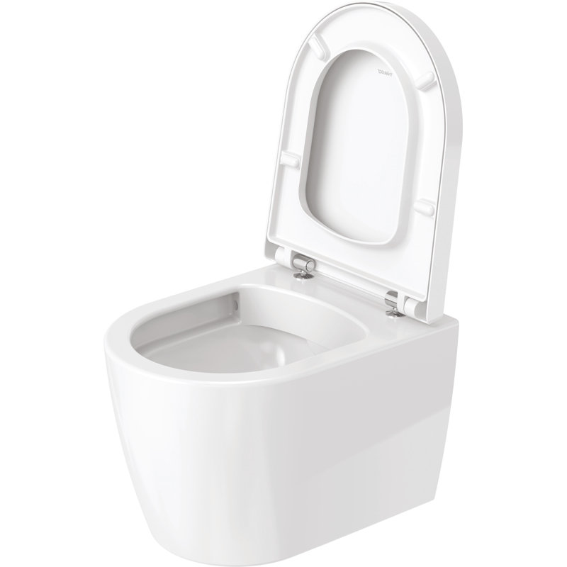Toilette allongée murale Duravit Me par Starck 1,28 GPF (économe en eau) avec chasse d'eau à haut rendement, Verni hygiénique