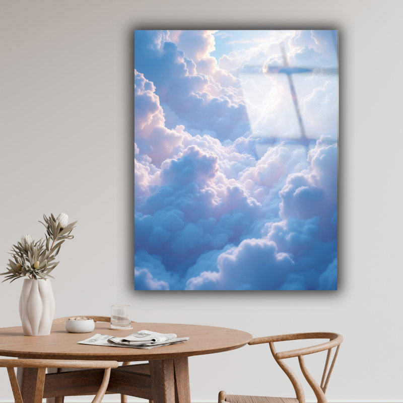 Nuage imprimé sur verre trempé, H 24 po x l 18 po