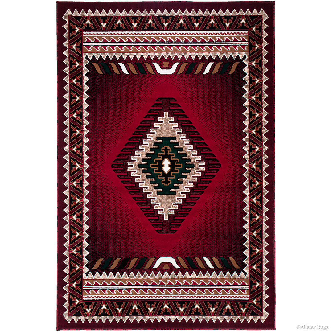 Allport High-Quality Woven Red Area Rug Loon Peak® Rug 