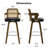 26.77" Upholstered Cane Back Counter & Bar Stool With Armrest-857907583-853572449