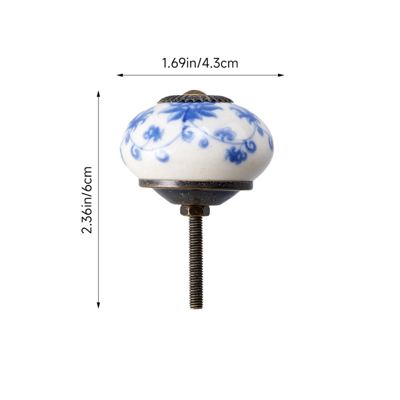 6Pcs Ceramic Furniture Knobs Pull Handles