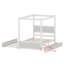 Le lit plateforme à baldaquin avec lit gigogne et tiroirs offre un rangement peu encombrant et un style moderne personnalisable