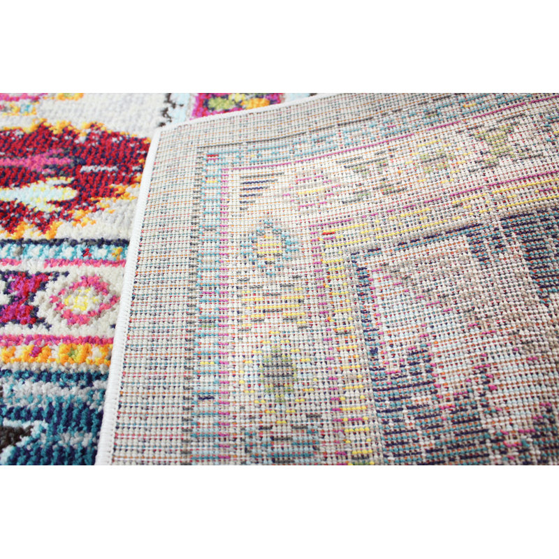 Onsted Mabel Power Loom Pink/Blue/Yellow Rug, Rectangle 229 x 290cm