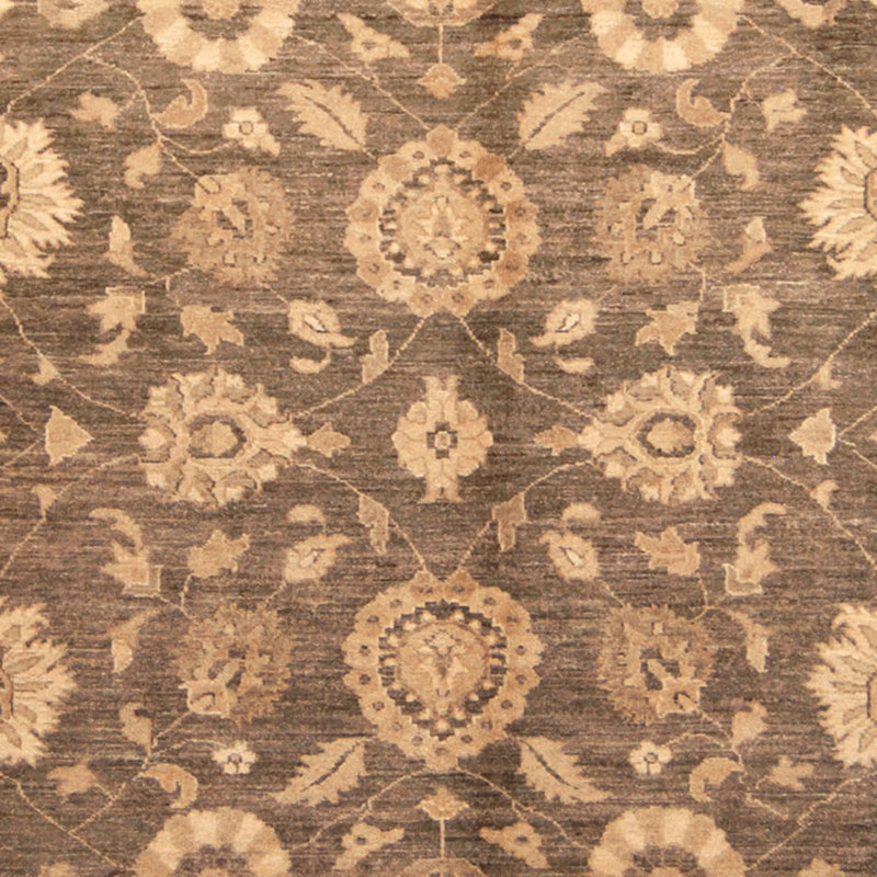 Tapis de zone en laine noué la brune 8 pi x 10 po one-of-kind Averett