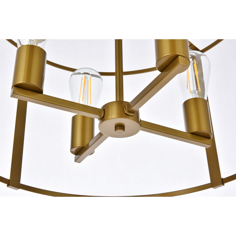 Carter-Johnson Geometric Drum Pendant, Black, 6 Lights, 12" H x 26" W x 26" D