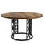 Table de salle à manger moderne de 47 pouces pour 4 à 6 personnes, table de cuisine industrielle rustique avec plateau en grain de bois et grande table ronde en métal pour la salle à manger, petits espaces - table brune et noire seulement