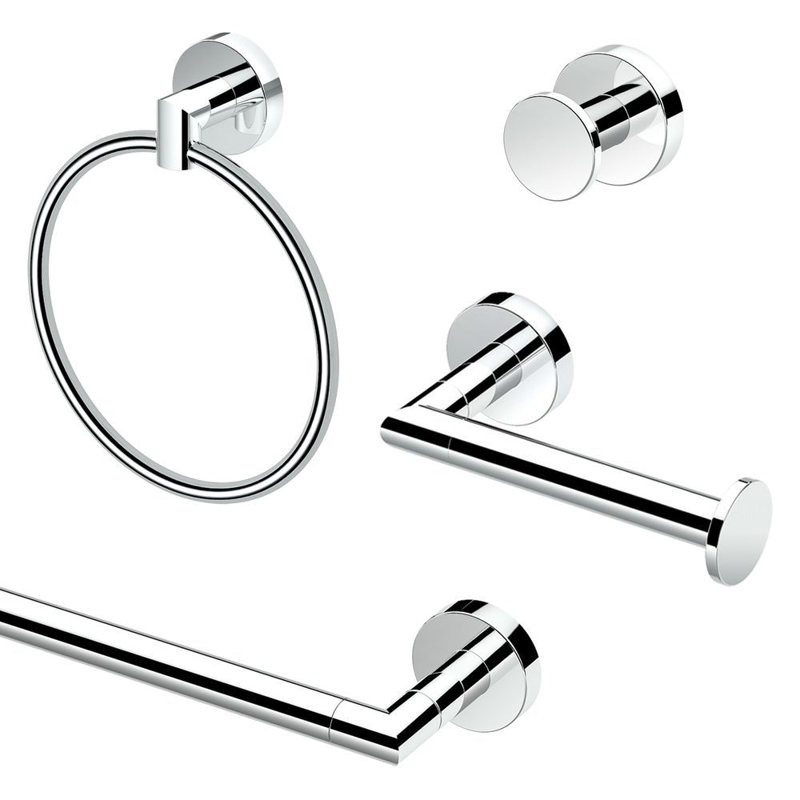 KA-GLA-4-PC Ensemble de quincaillerie de salle de bain 4 pièces Glam, Chrome
