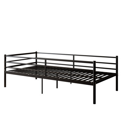 Lit de jour simple, support de lattes en métal robuste, sommier plateforme pour matelas de salon, chambre d'amis, assemblage facile