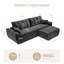 Modern Oversized 275cm 3-Sets Boneless Chenille Sofa With Ottoman And High-resilience Foam-3980747