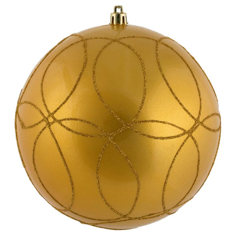 Ornement boule bonbon avec cercle scintillant, Miel doré