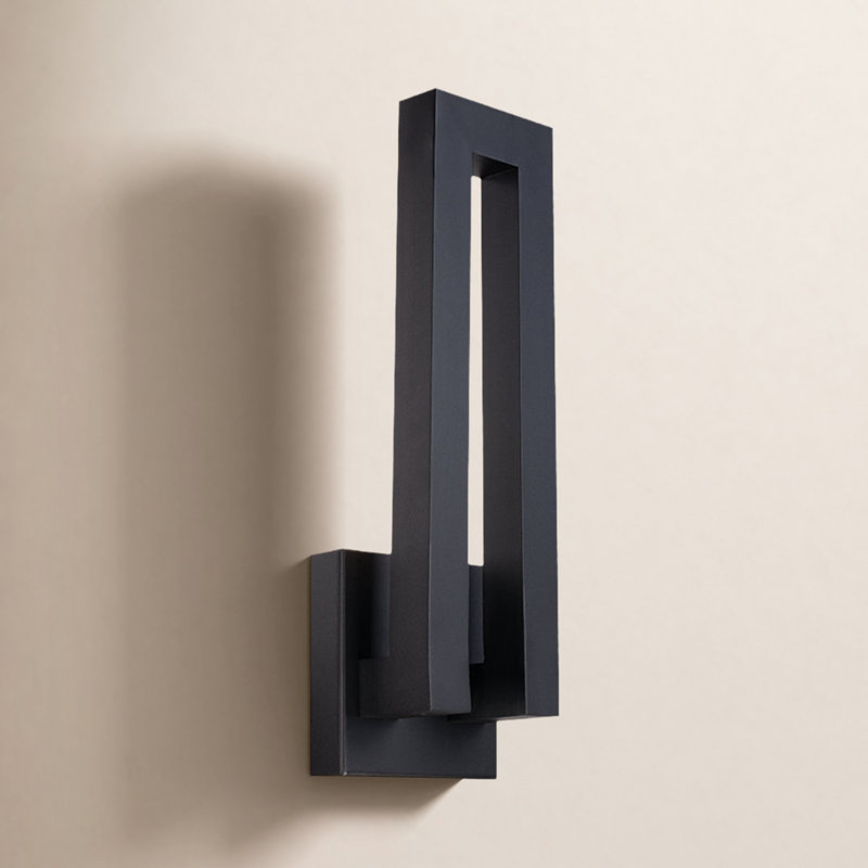 Applique murale d'extérieur à DEL intégrée 2 lumières H 18 po Forq, Noir