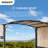 Sunjoy Lindt Outdoor Steel Arched Pergola with Adjustable Canopy for Patio, Backyard, and Garden