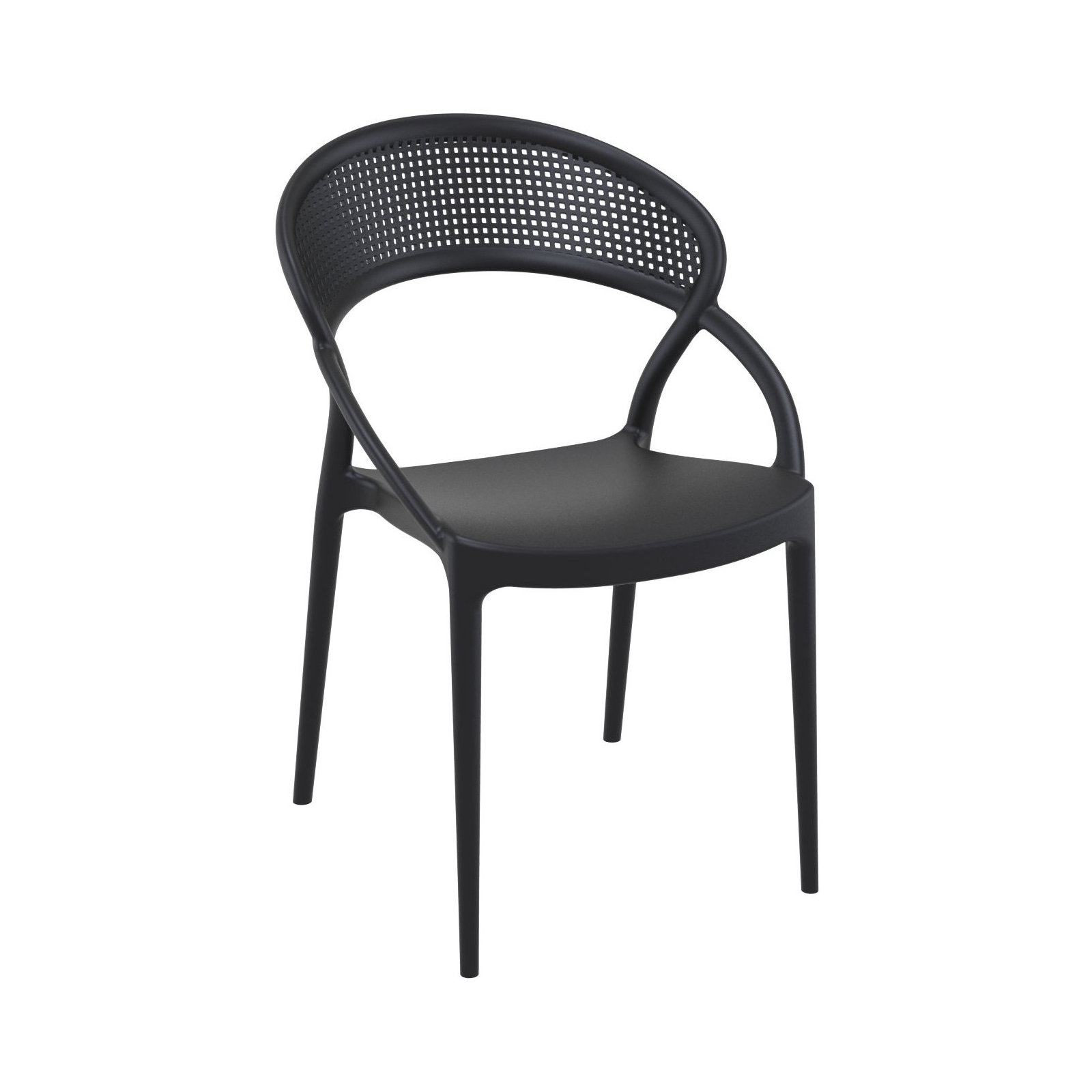Farrah Patio 3 Piece Bistro Set, Black