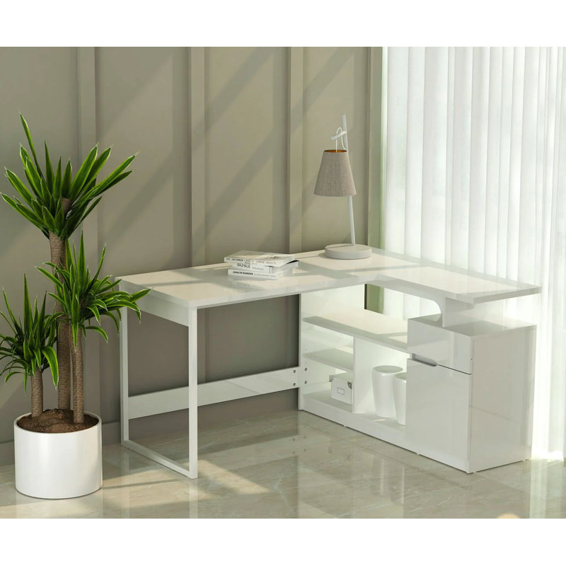 Bureau en coin en L avec armoire Dier 54,72 "Dier