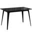 Table de salle à manger rectangulaire en esthétique Mid-Century, pieds en bois d'hévéa massif noir, plateau en faux bois d'aspect grain naturel, profondeur de 29,04 po, support de 250 lb, plateau à assemblage rapide nécessitant peu d'entretien, idéal