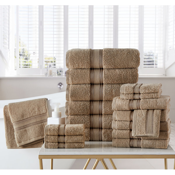 Mainstays Solid 18-Piece Bath Towel Set, White