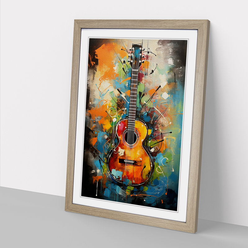 Guitar Gestural - Framed Print