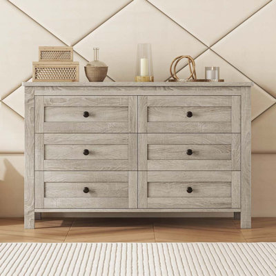 Retro Farmhouse Wooden Dresser with 6 Drawer, Storage Cabinet for Bedroom,Living Room Hallway by Gracie Oaks