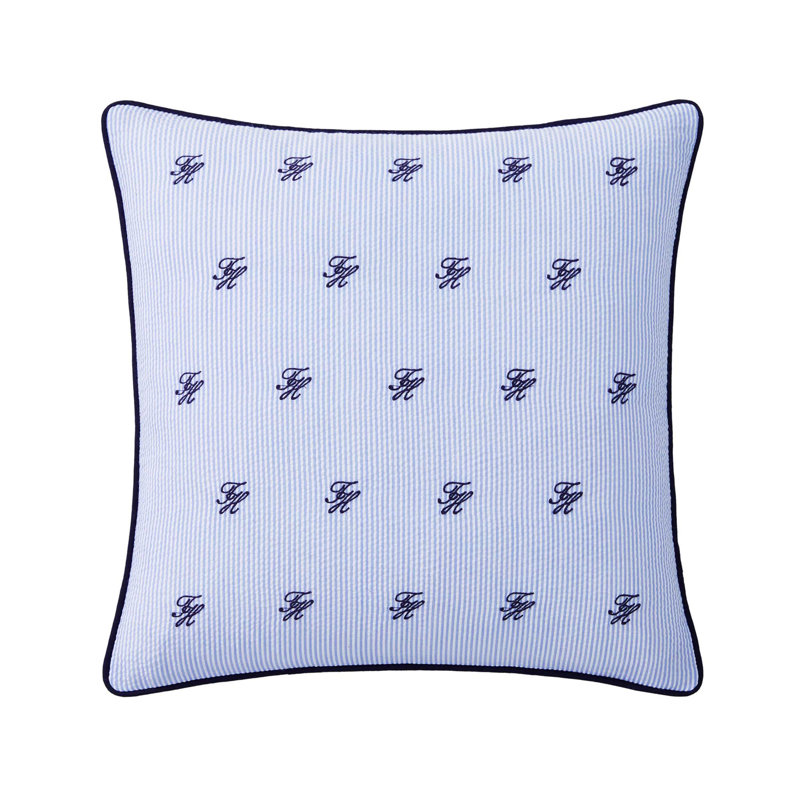 Coussin Tommy Hilfiger, Carrée, Riviera Monogram Blue