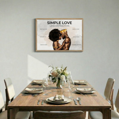 «Simple Love», reproduction d'art sur toile encadrée, ensemble de 1 pi 24 po x 18 po