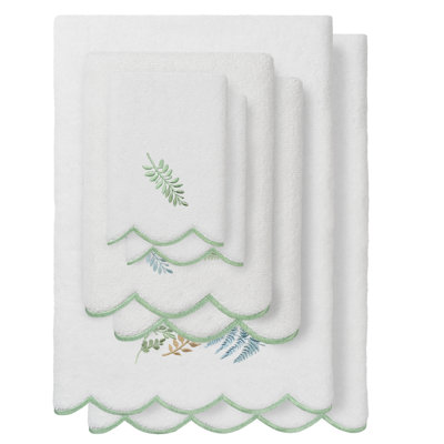 Ensemble de serviettes 100% coton festonné 100% coton FERN Toss