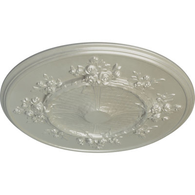 Endurathane Flower Ceiling Medallion, 27"OD x 1 1/8"P (Fits Canopies up to 3 7/8"), Hand-Painted Flash Copper Finish