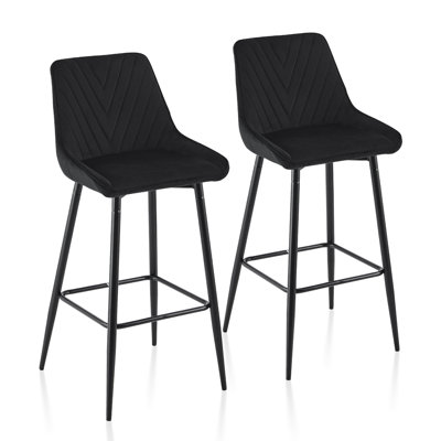 Ahrent Upholstered Counter Stool with Metal Frame