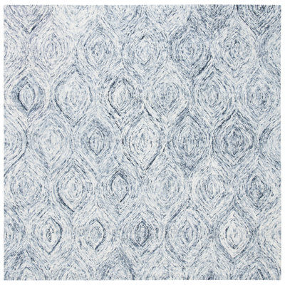 Tapis argenté / gris en laine touffeté à la main Alora