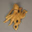 Figurine de pieuvre nautique en bois brun naturel sculpté à la main de 8,25 pouces de largeur