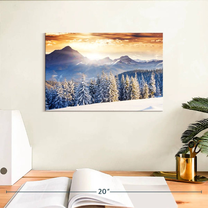 Alvord Austrian Winter Landscape At Sunset, 8" H x 12" W