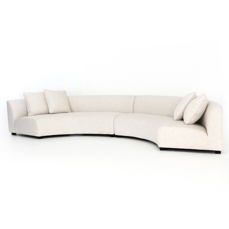 Canapé modulaire Fremont, Dover croissant blanc rayonne / viscose