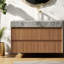 Meuble-lavabo moderne 36 po, chêne brun