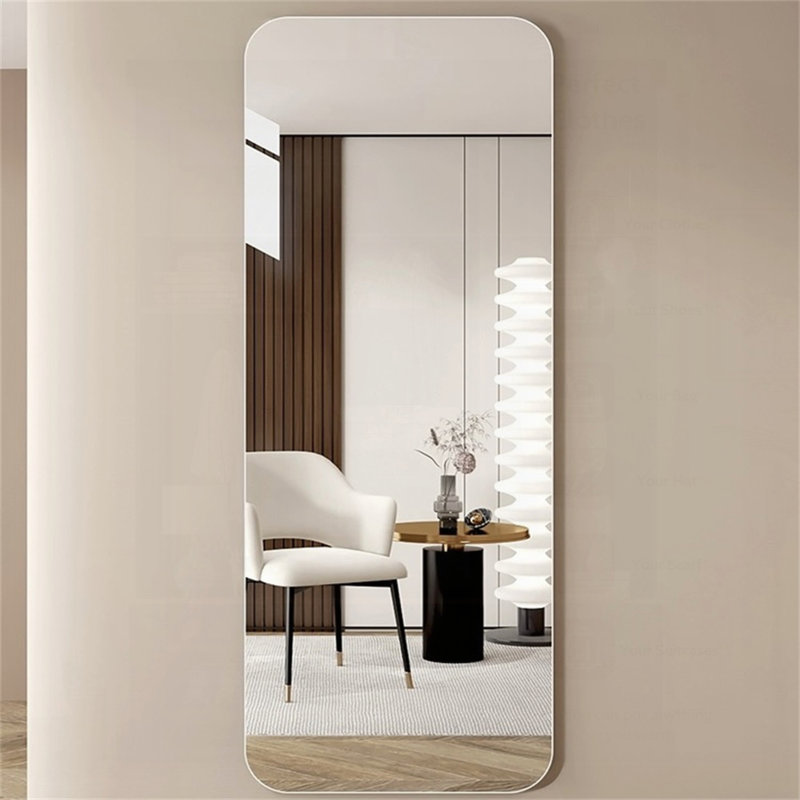 Full Body Round Corner Mirror For Living Room, Bedroom, And Cloakroom With Hanging Hole, High-Quality 5Mm Silver Explosion-Proof Glass
